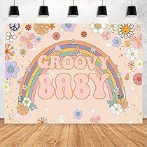 Groovy Happy Birthday, Party Photo Background, Hippie Birthday Party, Retro Baby Showers, Table Banner, Baby Party Decorations, Baby Shower Background, Hippie Birthday, Girls Birthday Party Decorations