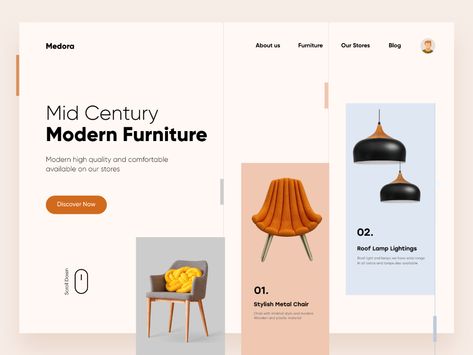 Furniture Logo Design Ideas, Furniture Catalog Design, Furniture Landing Page, Presentation Furniture Design, Furniture Graphic, Mailer Design, Desain Editorial, Furniture Catalog, Web Design Trends