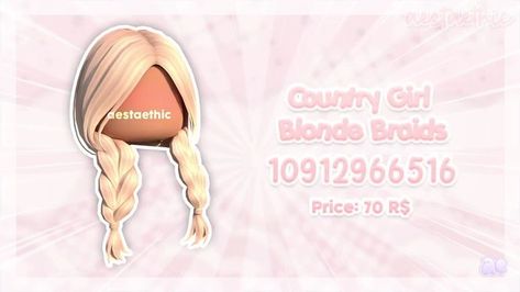 Berry Avenue Codes Hair Blonde Braids, Berry Ave Braid Hair Codes, Roblox Hairs, Blonde Hair Roblox, Hair Plates, Cute Blonde Hair, Brown Hair Roblox, Roblox Hair, Hair Codes