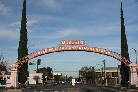 The 10 worst cities to breathe air.  I did not know that Modesto, CA had this ironic sign. Modesto California, Top 10 Restaurants, San Joaquin Valley, We Buy Houses, California City, Central Valley, Garden Club, California Dreamin', Perfect Weather