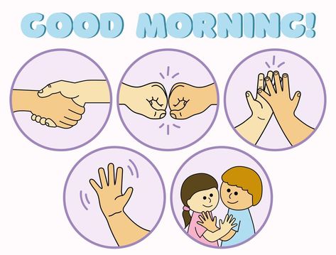 Preschool Classroom Rules, Hug Cartoon, Hug Illustration, Good Morning Hug, Hand Shake, Teacher Cartoon, Art Kits For Kids, Kindergarden Activities, Class Decoration