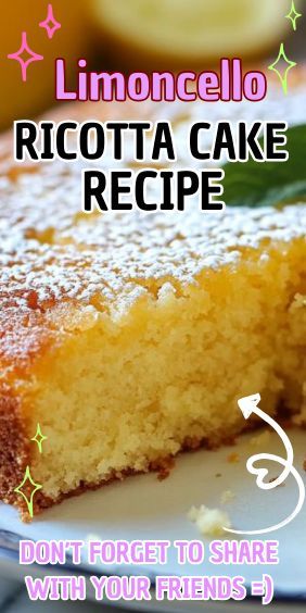 If you’re looking for a light and refreshing dessert that’s perfect for any occasion, this Easy Limoncello Ricotta Cake is just the ticket. Combining the creamy texture of ricotta with… Limoncello Desserts, Ricotta Recipes Dessert, Ricotta Dessert, Carrot Cake Cheesecake Recipe, Limoncello Cake, Lemon Velvet Cake, Ricotta Cake Recipes, Lemon Ricotta Cake, Peach Pound Cakes