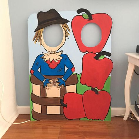 Fall Photo Booth Prop foam board Apple Picking Photo Op Festival Photo Booth, Apple Picking Photos, Fall Photo Booth, Apple Picking Fall, Fall Festival Games, Scarecrow Festival, Wooden Apple, Pumpkin Cutouts, Apple Festival