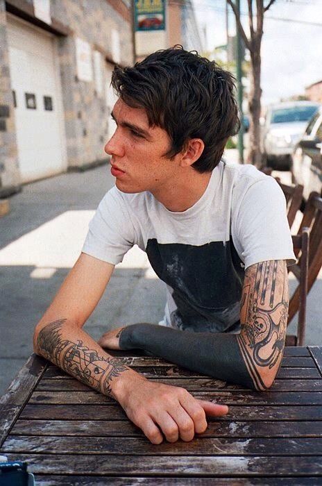 Barry Johnson of Joyce Manor Joyce Manor, Traditional Blackwork, Blackout Tattoo, Girls Tattoo, Up Tattoo, Tattoo Traditional, Inked Magazine, Music Tattoos, Cover Up Tattoo