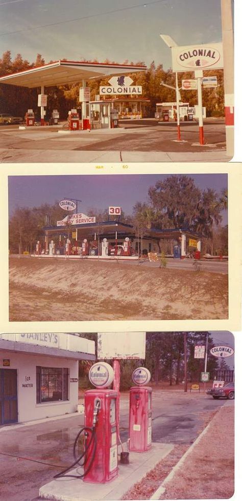 Colonial Oil Company - these came from a website that has images of gas station signs that are lingering deep down in your memory.  I vaguely recall Colonial in the 70s. 70s Gas Station, 80s Aesthetic Retro, Americana Aesthetic, Garage Repair, Reference Board, Petrol Station, Aesthetic Retro, 80s Aesthetic, Oil Company