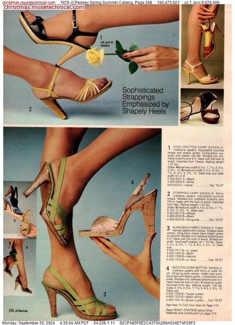 1980s Shoes, 80s Shoes, Vintage Sandals, High Heel Mules, Moda Retro, 1980s Fashion, Fashion Marketing, Fashion Catalogue, Vintage Lingerie