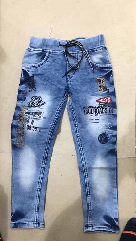 Kids Jeans Fashion, Kids Pants Girls, Funky Jeans, Kids Jeans Boys, Mens Jeans Pockets, Denim Jeans Ideas, Men Pants Pattern, Kids Denim Jeans, Boys Denim Shorts