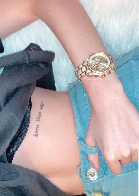 Lea Elui Tattoo, Lea Elui Aesthetic, Bad Girl Aesthetic Tattoo, Small Tattoo Placement, Lea Elui, Phrase Tattoos, Madison Beer Outfits, Cute Tats, Beer Outfit