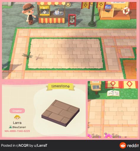 Acnh Friends Tv Show, Animal Crossing Cafe, Acnh Patterns, Brick Path, Light Brick, Acnh Codes, Path Design, Acnh Ideas, Brick Flooring