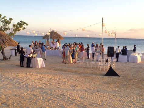 Beach wedding reception at Sandals South Coast(formerly Sandals Whitehouse) Beach Welcome Party, Honeymoon Travel Agent, Sandals South Coast, Beaches Resorts, Romantic Resorts, Jamaica Wedding, Beach Wedding Reception, Romance Travel, Sandals Wedding