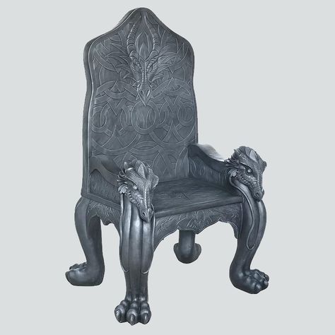 Gothic Thrones 3D Projects and Examples Gallery - WhiteClouds Dragon Furniture, Rich Mansion, Dragon Throne, Medieval Manor, Throne Chairs, Medieval Dragon, Glass Top End Tables, Dragon Glass, Strong Features