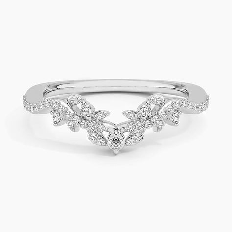 Luxe Veranda Diamond Wedding Ring - Platinum. This eye-catching style features lustrous leaves and vines that are accented with shining round diamonds for an elegant, nature-inspired look with a unique curving band (1/6 total carat weight). Brilliant Earth Engagement Rings, Crown Wedding Band, Dream Rings, Tacori Engagement Rings, Diamond Life, Platinum Wedding Rings, Ring Trends, Fantasy Wedding, Wedding Anniversary Rings