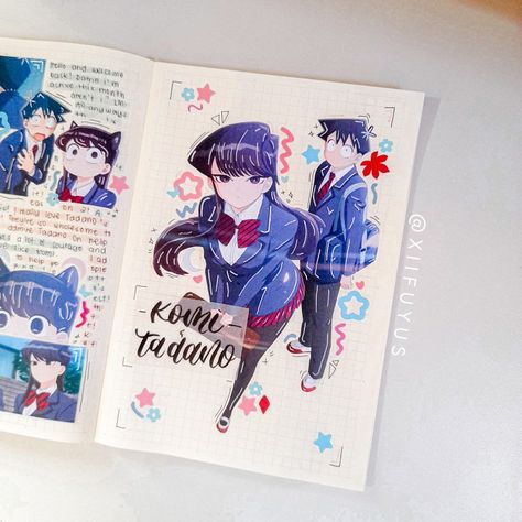 Anime Journal Aesthetic, Anime Journal Spread Ideas, Anime Journal Ideas, Komi Can't Communicate, Anime Journal, Bullet Journal Notes, Journal Spreads, Bullet Journal Aesthetic, Notes Inspiration