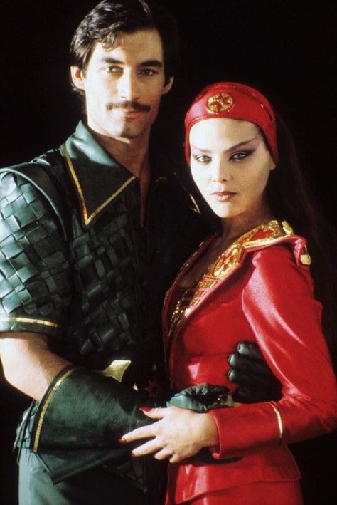 Timothy Dalton as Prince Barin and Ornella Muti as Princess Aura Princess Aura, Ornella Muti, Timothy Dalton, Isabella Rossellini, Flash Gordon, Classic Sci Fi, Italian Actress, Science Fiction Film, Fantasy Movies