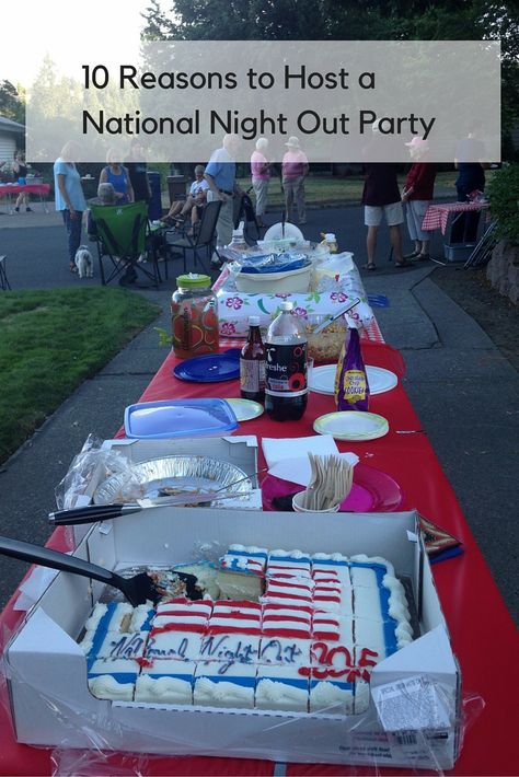 10 great reasons to host a National Night Out party this year! Learn more about NNO here http://www.spokanecops.org/events#NationalNightOut National Night Out Food Ideas, National Night Out, Progressive Dinner Party, Neighborhood Activities, Neighborhood Block Party, Neighborhood Party, Progressive Dinner, Neighborhood Watch, Summer Marketing