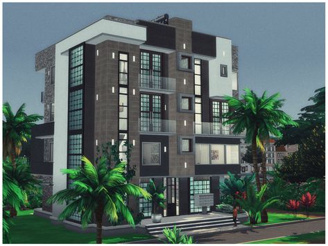 The Sims Resource - MM Modern Apartment 4 Modern Apartment Sims 4, Sims 4 Cc Apartment Building, Sims 4 For Rent Apartments, Sims 4 Cc Lots Apartment, Sims Apartment Building, Lots Sims 4 Cc, Sims 4 Urban Builds, Sims 4 Hotel Build, Sims 4 Lots Residential