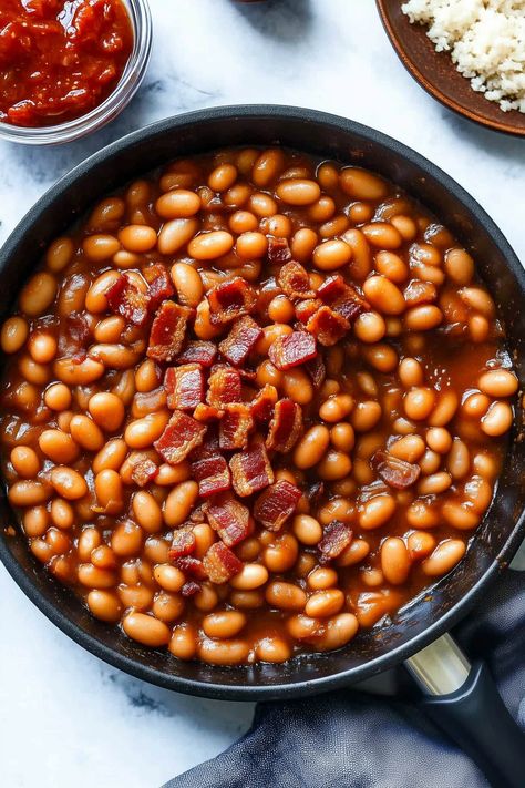 These Dr. Pepper baked beans will be the hit of any gathering! The sweet and savory recipe is such a fun twist on a classic. Dr Pepper Baked Beans, Savory Recipe, Ground Mustard, Dinner Recipes Crockpot, Barbecue Recipes, Dr Pepper, Sweet And Savory, Baked Beans, Bean Recipes