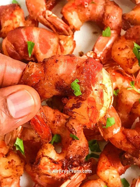 Air fryer bacon wrapped shrimp recipe - Air Fryer Yum Bacon Wrapped Shrimp Air Fryer, Shrimp Air Fryer, Bacon Wrap Shrimp Recipes, Bacon Wrapped Recipes, Grilled Bacon, Air Fryer Bacon, Wrapped Shrimp, Bacon Wrapped Shrimp, Grilled Shrimp Recipes