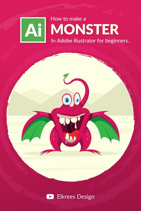 Adobe Hacks, Monster Character Design, Illustrator Tutorials For Beginners, Make A Monster, Illustrator Tips, Adobe Tutorials, Simple Sketch, Monster Stickers, Illustrator Vector