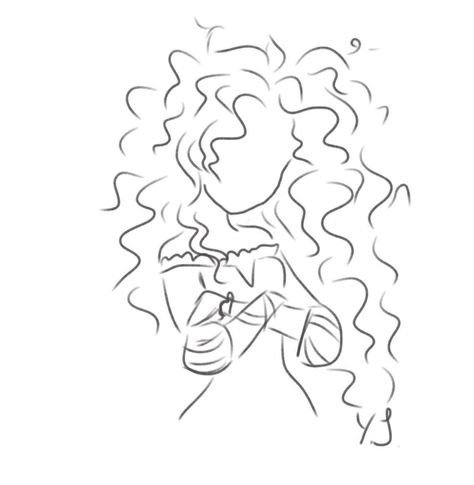 Curly Hair Line Art, Wrist Tattoo Designs, Disney Silhouettes, Curly Hair Drawing, Disney Sketches, Wrist Tattoo, Best Tattoo Designs, Poses References, Disney Tattoos