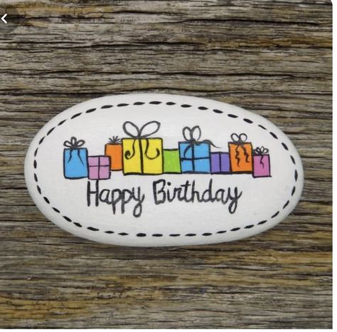 Birthday Painted Rocks, Happy Birthday Painting, Painted Rocks Ideas, Birthday Painting, Birthday Stone, Garden Rock Art, Painting Birthday, Diy Rock Art, Stone Art Painting