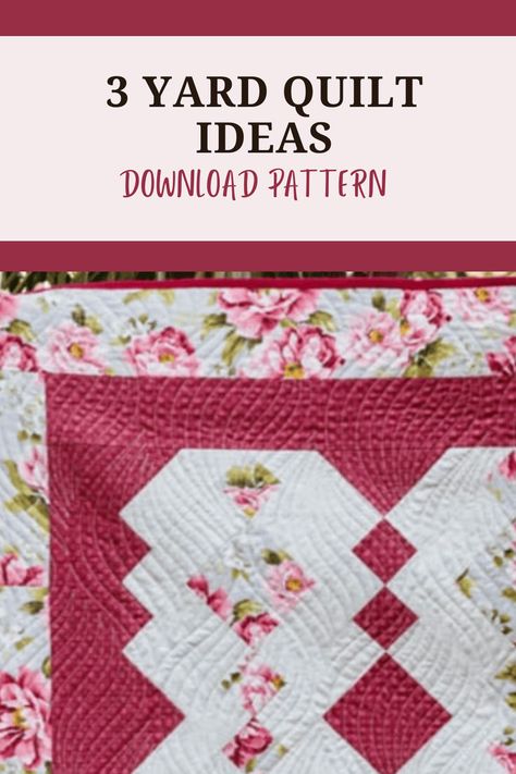 Check out these 3 yard quilt ideas. Great beginner quilt patterns. Living Room Quilt Pattern, Free 3 Yard Quilt Patterns, Lap Quilt Patterns Free, 3 Yard Quilt Patterns Free, 3 Yard Quilt Patterns, Easy Quilt Patterns Free, Beginner Quilt Patterns Free, Spool Quilt, Bear Paw Quilt