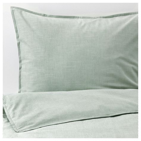 Ikea Bergpalm, Cute Duvet Covers, Firm Pillows, Green Duvet, Green Duvet Covers, Striped Duvet, Striped Duvet Covers, White Comforter, Luxury Bedding Sets