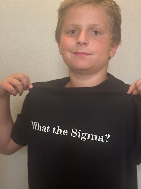 What the Sigma? t-shirt. Get the latest gen alpha slang on a custom made shirt. Available in kids, adult, and plus size t-shirt. Weird Ads, Funny Ahh, Bad Shirts, Bad Outfits, Gen Alpha, Diy Birthday Gifts For Friends, Custom Made Shirts, Weird Shirts, Funny Tshirt