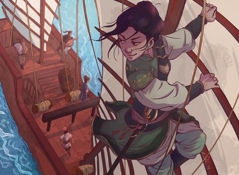 Ching Shih, Sea Shanty, Pirate Art, Ship Drawing, Deep Art, Sci Fi Art, Dnd Characters, Art Book, Character Concept