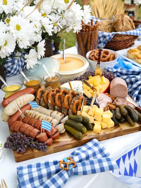 How to Throw an Oktoberfest Party | Oktoberfest Party Ideas, Decorations and Menus | HGTV German Bachelorette Party, Classy Oktoberfest Party, Oktoberfest Floral Arrangements, Beer Fest Party Ideas, Oktoberfest First Birthday, German Party Food Appetizers, Oktoberfest Theme Party, Oktoberfest Balloon Arch, Themed Happy Hour Ideas