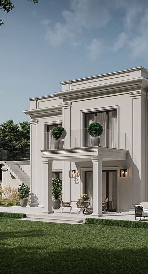 Luxury Residence, تصميم داخلي فاخر, Timeless Architecture, Classic House Exterior, Classic House Design, Building House Plans Designs, تصميم للمنزل العصري, House Arch Design, Modern House Facades