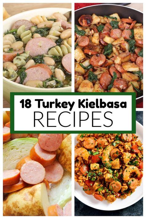 This group of turkey kielbasa recipes will make dinner easy! Flavorful turkey kielbasa recipes ranging from kielbasa and pasta, kielbasa and potatoes, and more. Kielbasa And Pasta, Kielbasa Pasta Recipes, Turkey Kielbasa Recipes, Turkey Kielbasa, Turkey Sausage Recipes, How To Cook Kielbasa, Kielbasa And Potatoes, Asian Steak Bites, Crockpot Chicken And Noodles