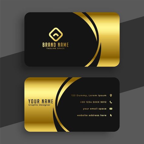 Gold Foil Business Cards, Food Business Card, Business Card Design Minimal, Visiting Card Templates, Foil Business Cards, Clinic Logo, Double Sided Business Cards, Vector Gradient, Business Card Designs