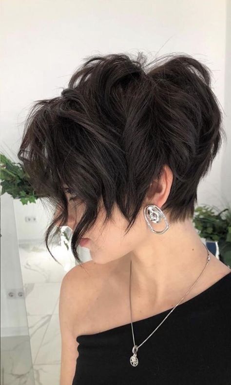 Brunette Hair Cuts, Brown Hair Inspo, Short Brown Hair, Short Wavy Hair, Short Bob Haircuts, Penteado Cabelo Curto, Short Hair Haircuts, Cool Haircuts, Great Hair