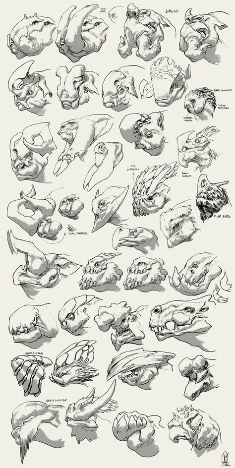 Monster Head Drawing Reference, Monster Head, Monster Drawing, Dragon Sketch, Creature Artwork, Alien Concept Art, Monster Concept Art, Creature Drawings, Alien Creatures