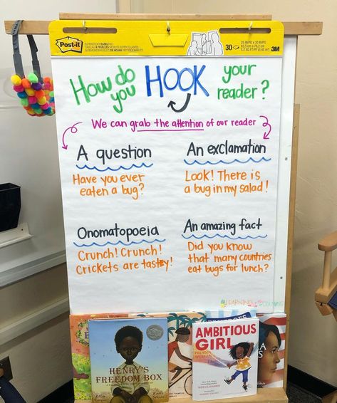 🪝📝HOOK YOUR READER! This week, we are working on an opinion writing piece. Today we talked about why ‘hooks’ are so important to have in o… | Instagram Hooks For Informational Writing, 3rd Grade Opinion Writing, Writing Anchor Charts 2nd, Writing Introductions Anchor Chart, Teaching Opinion Writing, Writing Hooks, Fourth Grade Writing, Second Grade Writing, Laura Numeroff