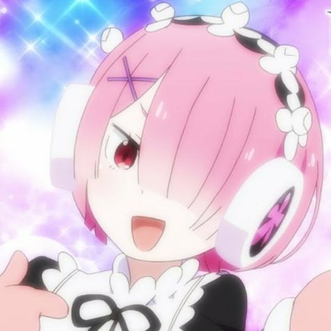 Ram Rezero Icons, Ram Pfp, Ram Icon, Rezero Ram, Ram Rezero, Cute Ram, Ram Anime, Ram Re Zero, Glitch Core