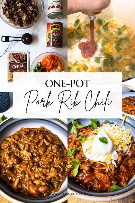 Savor the flavors of our Pork Rib Chili, a comforting and delicious one-pot meal. With simple prep and easy cooking, this recipe delivers a hearty dish that's perfect for cozy nights in. Enjoy the ultimate comfort food with minimal cleanup. Pork Rib Leftover Recipes, Leftover Rib Meat, Leftover Ribs, Leftover Pork Chops, Meat Chili, Leftover Pork, Rib Meat, Spare Ribs, Leftovers Recipes