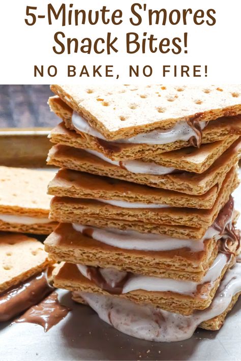 How To Make S’mores Without A Fire, No Fire Smores, S’mores Without A Fire, Smores Without Fire, Smores Snacks, Campfire Snacks, Baked Smores, Holiday Food Crafts, Camp Snacks