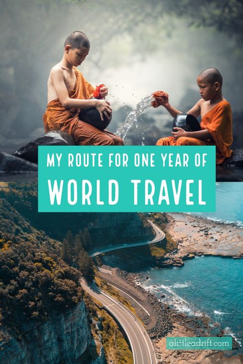 My Route for One Year of World Travel Round The World Trip, Long Term Travel, Full Time Travel, Travel Route, Travel Blogging, Slow Travel, It's Cold Outside, Travel Illustration, Round The World