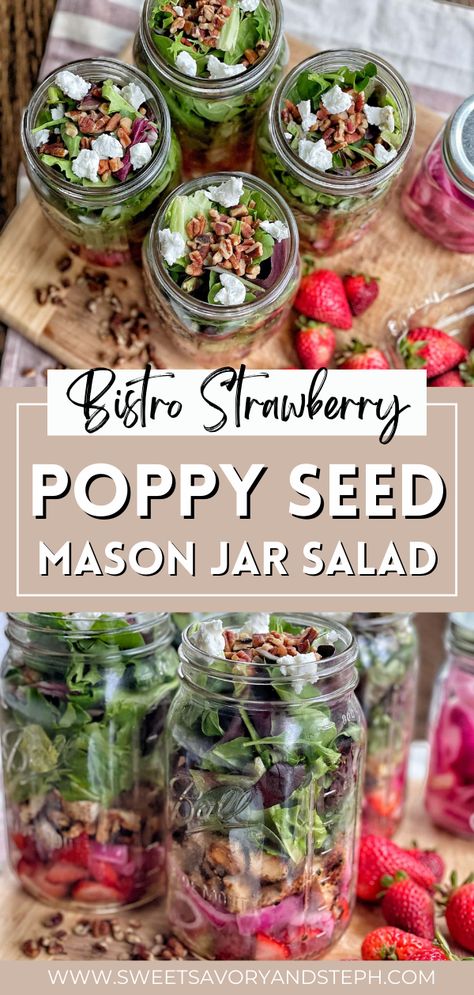 Premade Salads In Mason Jars, Mason Jar Salad Order, Jar Salad Recipes Healthy, Mason Jar Meal Prep Healthy, Jar Salads Mason, Meal Prep Mason Jars Recipes, Mason Jar Salads For A Week, Mason Jar Meals Lunch, Mason Jar Lunch Ideas