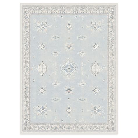 PRICES MAY VARY. TIMELESS STYLE, MODERN RUG TECHNOLOGY: Our Verena Soft Blue Washable Area Rug, features sky blue base adorned with grid of geometric motifs reminiscent of embellished jewels, alongside delicate light blues and soft pinks that add to its alluring distressed texture. MACHINE WASHABLE RUG COVER: High-quality, low pile, and lightweight, our Washable Rug Cover is stain resistant, water resistant, and designed with resilience against everyday wear-and-tear to conveniently fit in your Sky Blue Background, Ruggable Rug, Playroom Rug, Shades Of Light Blue, Light Blue Rug, Distressed Texture, Shades Of Light, A Sky, Light Blue Background