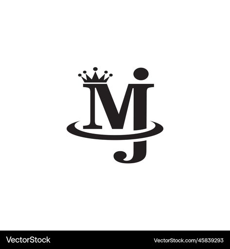 Mj Logo Design Letter, Mj Initials, Mj Design, Mj Logo, Initials Tattoo, Crown Vector, Initial Tattoo, Initials Logo, Crown Design