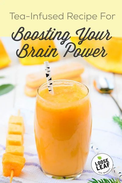 boost your brain power with this tea-infused recipe Brain Juice Recipe, Brain Boosting Smoothies, Afternoon Tea Ideas, Tea Infusion Recipes, Fruits Juice, Aesthetic Cooking, Brain Foods, Teas Recipes, Tea Latte Recipe