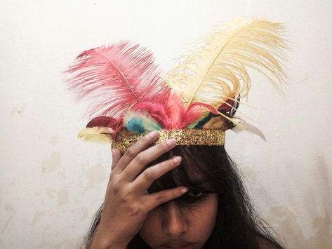 DIY festival headdress. #sinulog #cebuph Headress Ideas Diy, Headdress Ideas, Festival Props, Sinulog Festival, Festival Headdress, Diy Festival, Instagram Username Ideas, Student Christmas Gifts, Festival Diy