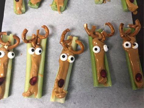 Celery Reindeer - National CACFP Sponsors Association Celery Reindeer, Celery And Peanut Butter, Johnson County, Kansas City Missouri, Antlers, Celery, Pomegranate, Kansas City, Missouri