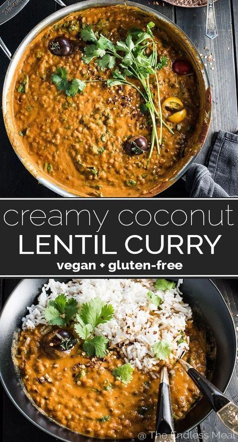 Monday Dinner, Coconut Lentil Curry, Lentil Curry Recipes, Meatless Monday Dinner, Indian Dinner Recipes, Lentil Curry, Lentil Recipes, Vegan Recipe, Save For Later