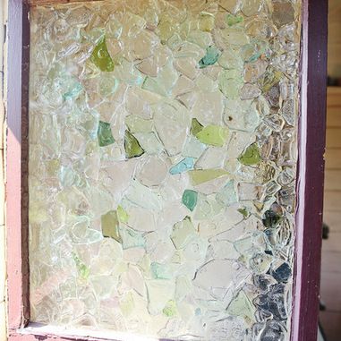 Sea Glass Design Ideas, Pictures, Remodel, and Decor.  Way to use collected sea glass Sea Glass Window, Glass Window Art, Mosaic Stained, Beach Glass Art, Sea Glass Crafts, Broken Glass, Window Art, Sea Glass Art, Ideas Pictures