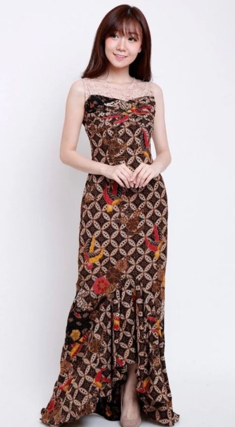 Gaun Dress, Batik Kombinasi, Dress Pesta, Kebaya Dress, Batik Fashion, Fashion Illustration Dresses, Hand Draw, Batik Dress, Printed Cotton Dress