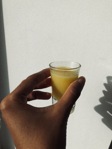 Acv Drink Aesthetic, Juice Shots Aesthetic, Ginger Shot Aesthetic, Ginger Shots Aesthetic, Wellness Shots Aesthetic, Energized Aesthetic, Ginger Moodboard, Healthy Drinks Aesthetic, Detox Aesthetic